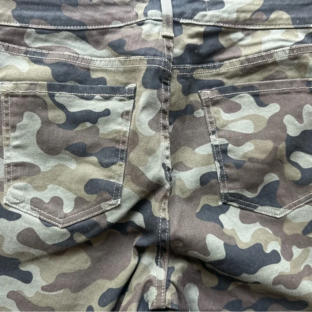 Vintage America Camouflage Print Skinny Jeans(982)